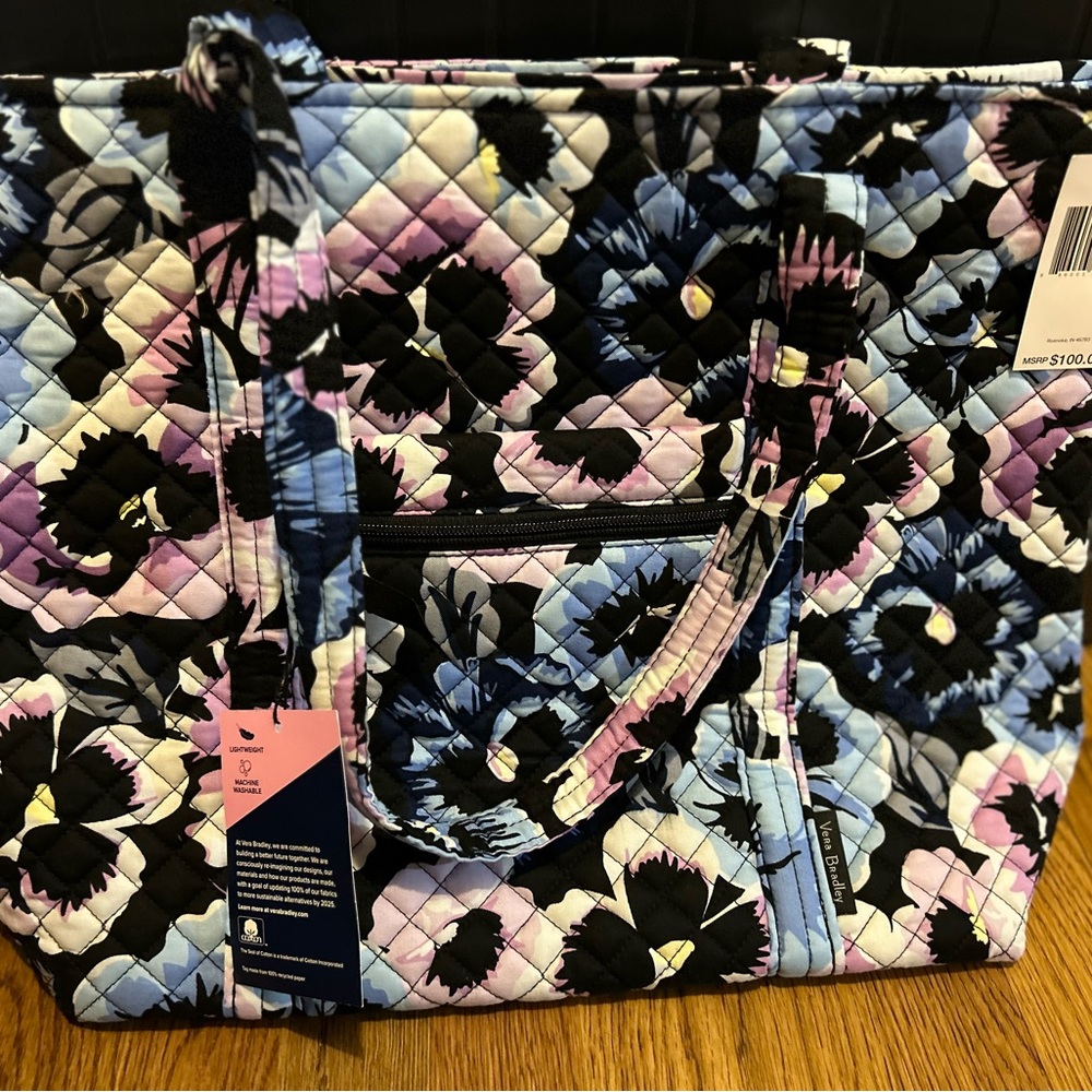 Vera Bradley Tote! Plum pansies